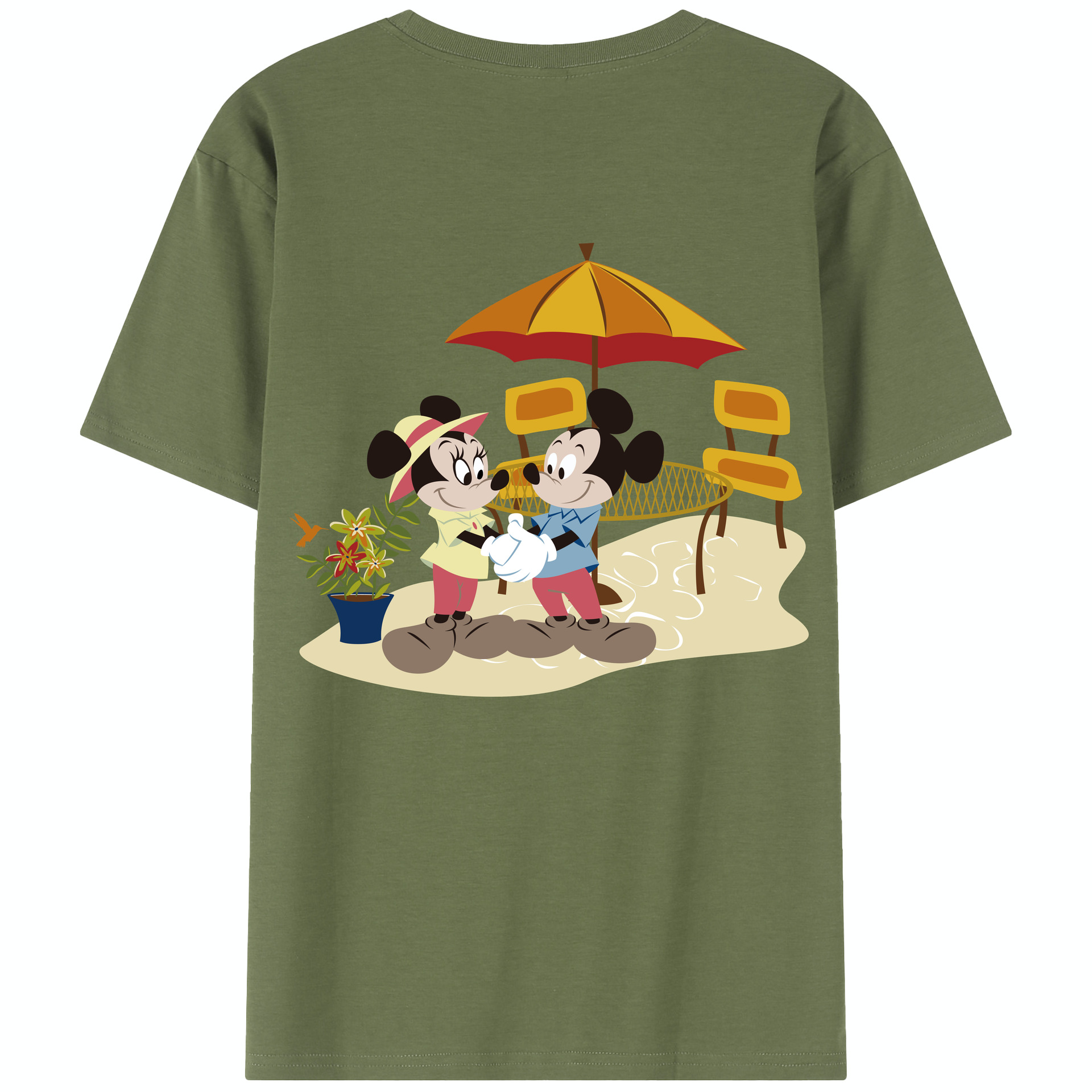 （画像用） ミッキーマウス Mickey Mouse 綿100％半袖Tシャツ（背面プリント）